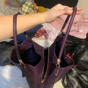 Coach Deep Purple Leather Shoulder Bag